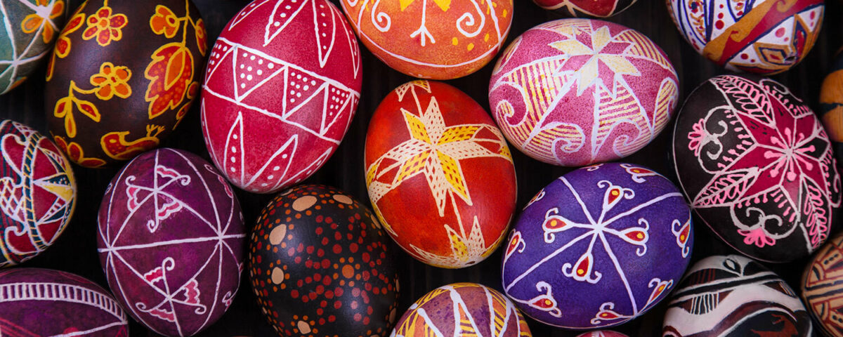 Dyed eggs easter symbol