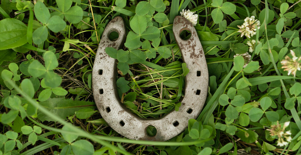 Good luck symbols horseshoe shamrocks