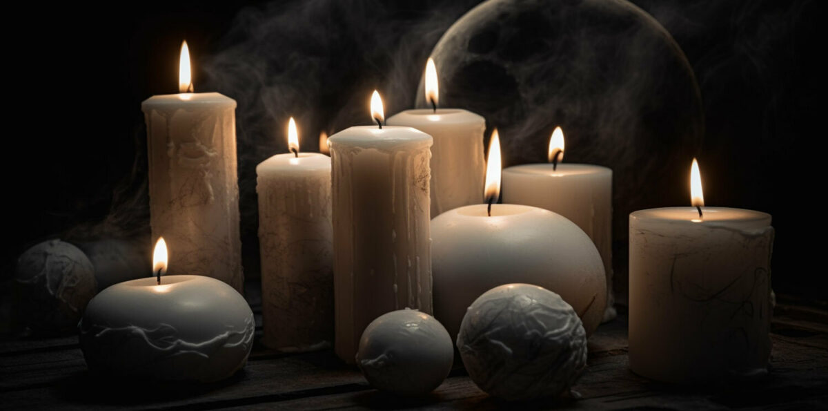 Monday white gray candles