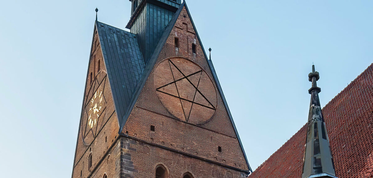 Pentagram market church tower