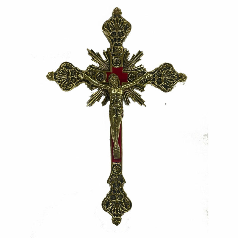 12 inch brass crucifix