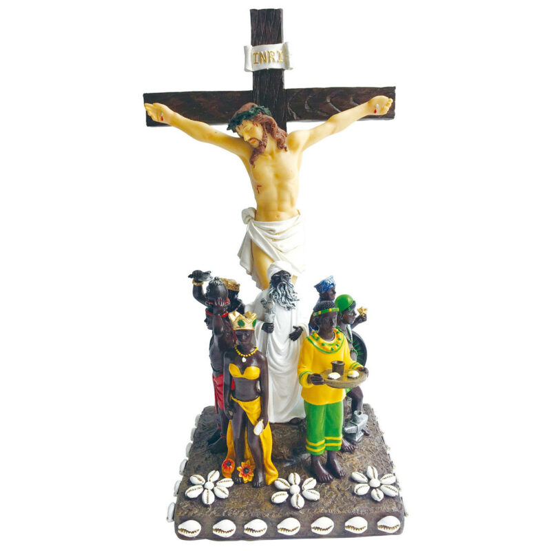 7 african powers with cross statue 24705