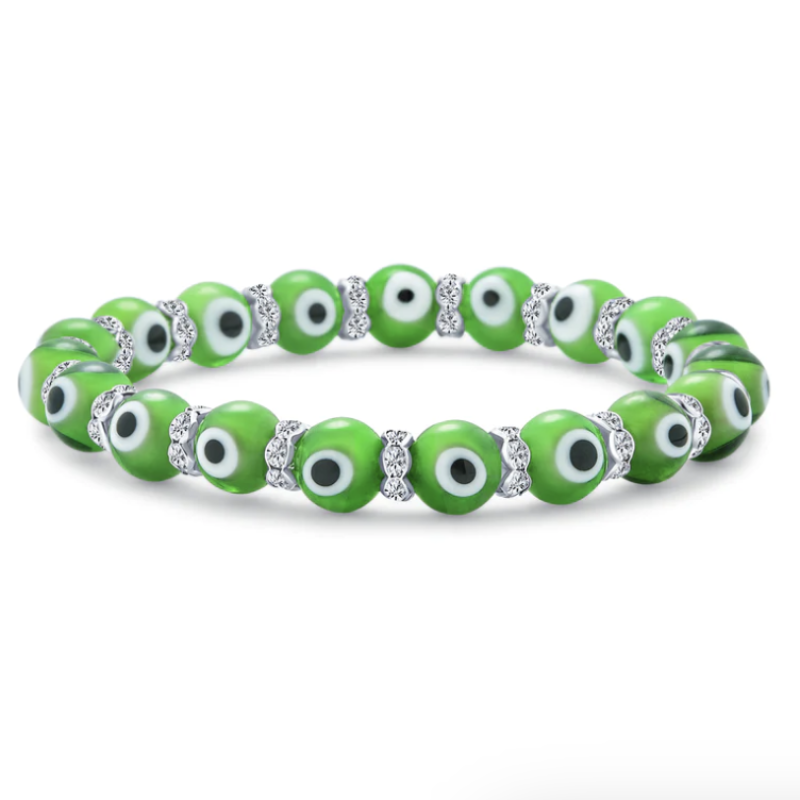 Green evil eye bracelet