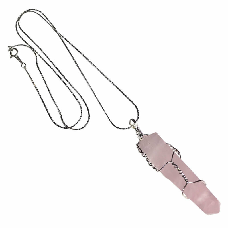 Crystal necklaces rose quartz 32154