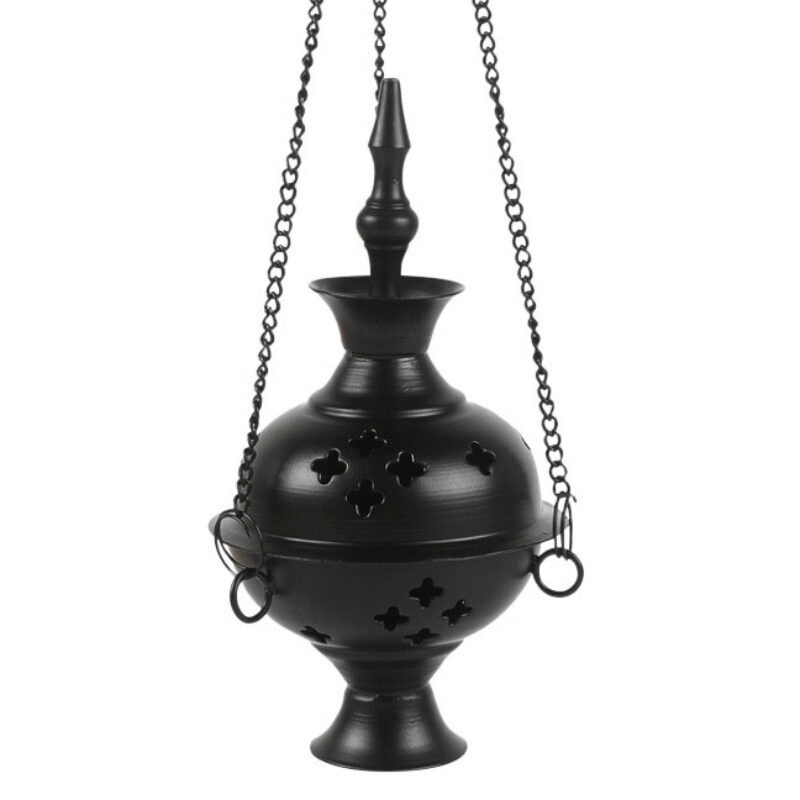 Hanging incense burner black