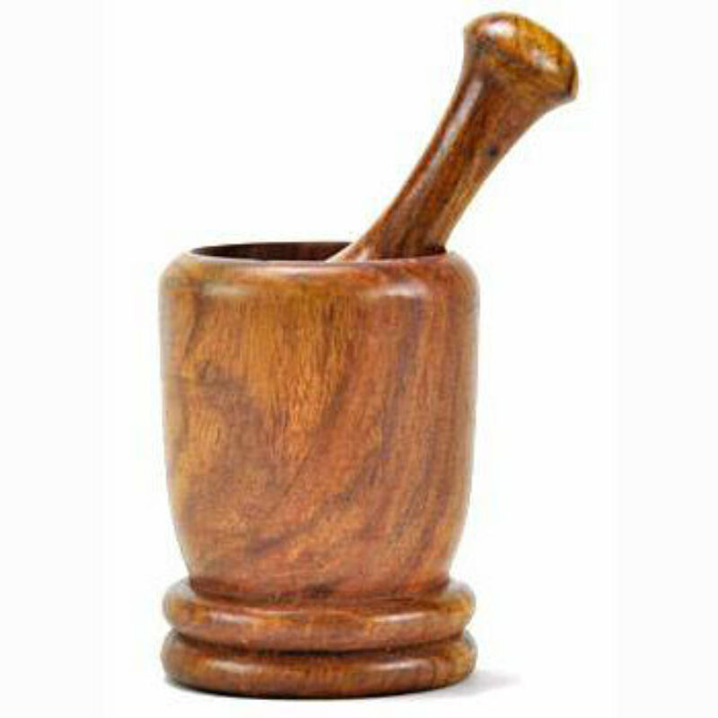 Plain wooden mortar pestle 77661