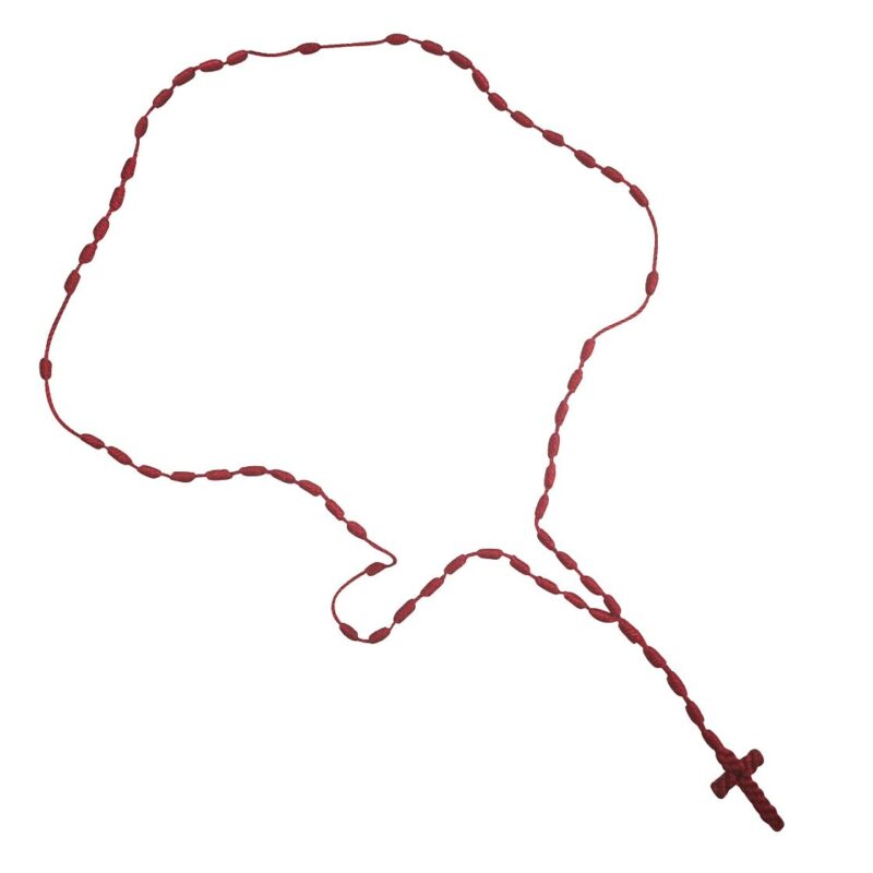 Red cord cross necklace