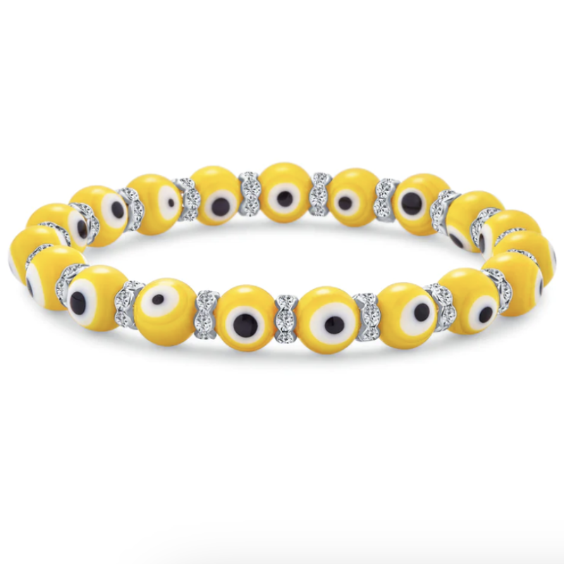 Yellow evil eye bracelet