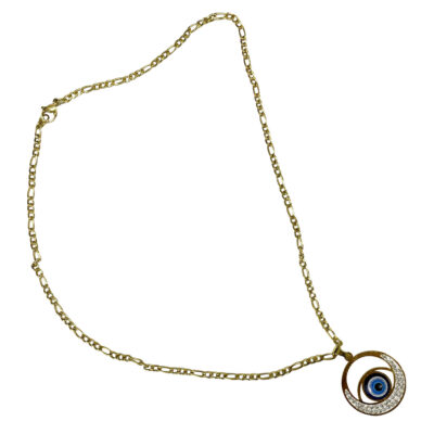Gold plated evil eye protection necklace 95502