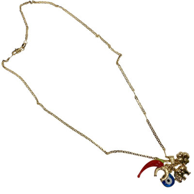 Good luck charm gold necklace 75569